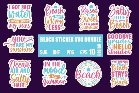 Download Beach Sticker SVG Bundle - Beach sticker Collection