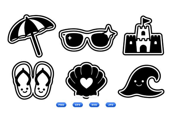 Download Summer Beach Sticker SVG Set - Beach sticker Collection
